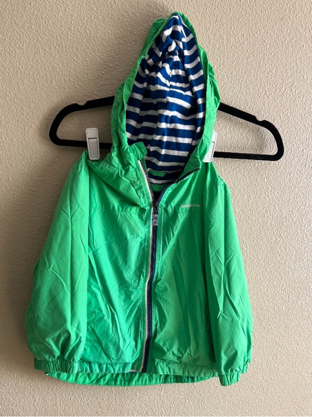 London Fog‎ Jacket Full Zip Long Sleeve Hooded Fleece Lined Green Blue size 6